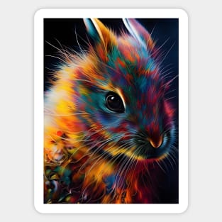 Colorful Year of the Rabbit 01 - Chinese Lunar Year Zodiac Sign or Easter Bunny Digital AI Art Sticker